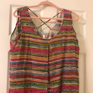 NWT flowy multi tank with sheer overlay